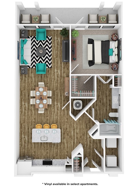a 1 bedroom floor plan  nutmeg apartments  670 sq ft